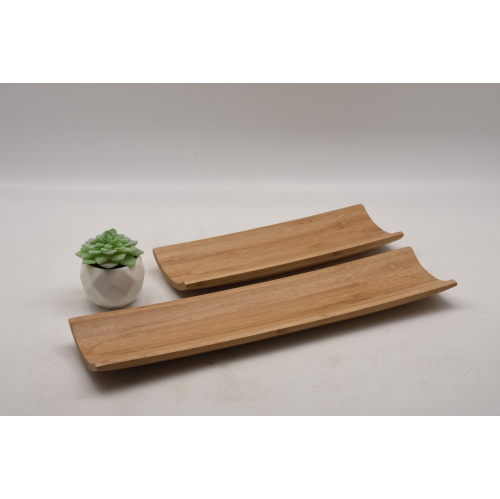 Set of 2 BAMBOO curvy Serving trays