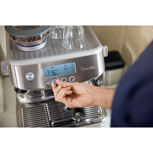Remis à neuf - Machine à expresso Barista Pro de Breville avec moussoir et moulin à café - Acier inoxydable brossé - Reconditionné par Breville