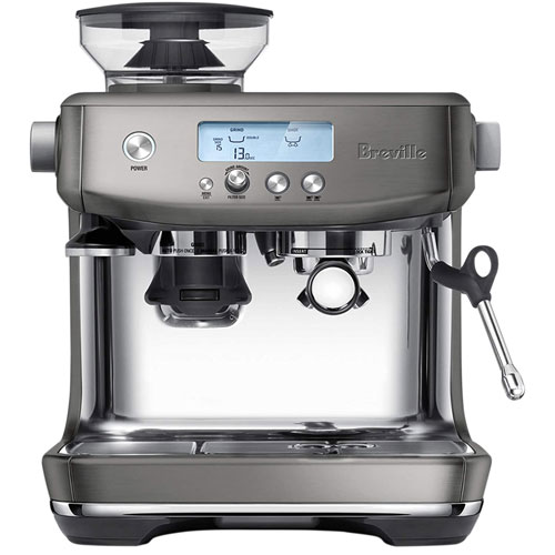 Remis à neuf - Machine à expresso Barista Pro de Breville avec moussoir et moulin à café - Noyer fumé - Reconditionné par Breville