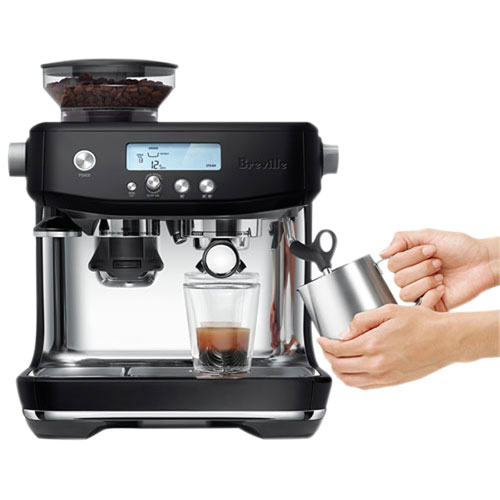Refurbished - Breville Barista Pro Espresso Machine with Frother & Coffee Grinder - Black Truffle - Remanufactured by Breville