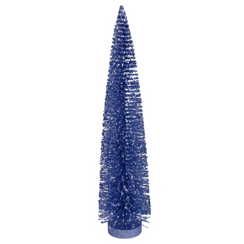 14" Blue Glitter Bottle Brush Sisal Christmas Tree