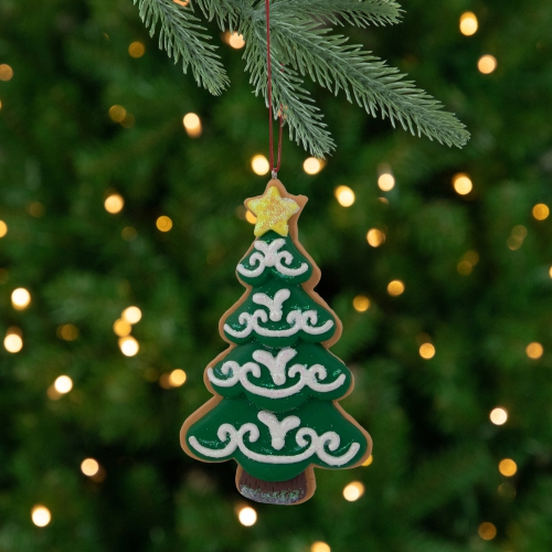4.75" Glittered Christmas Tree Cookie Ornament