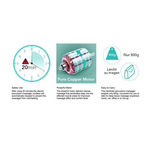 Cordless Rechargeable Percussion Massager Home Car Travel By AGD