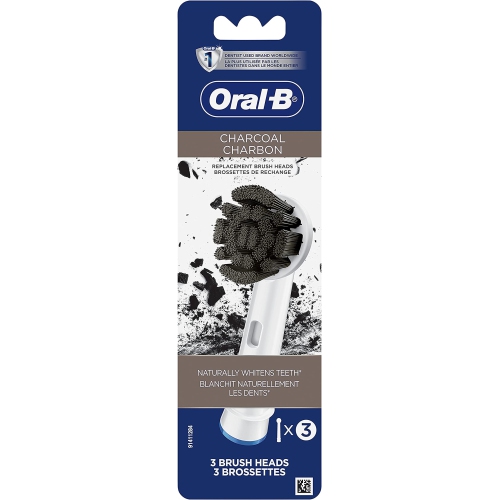 Oral-B Charcoal Charbon | Electric Toothbrush Replacement Brush Heads Refill - Surface Stain and Plaque Remover - 3 Count