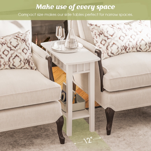 Gymax 2-tier Side End Sofa Coffee Table Nightstand for Bedroom Living Room