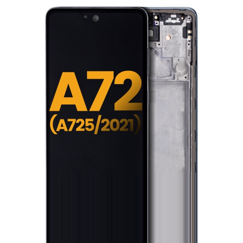 Replacement OLED Assembly With Frame Compatible For Samsung A72 (A725 / 2021) (Awesome Black) by ESOURCE PARTS - Refurbished condition - CA$202.90