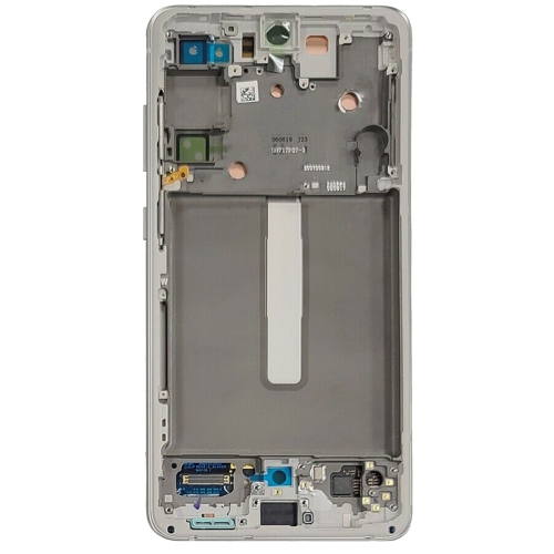 Assemblage de numériseur à écran tactile DELO + cadre pour Galaxy S21 FE 5G - Blanc - version internationale