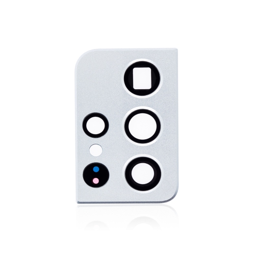 Replacement Rear Camera Glass Lens With Cover Bezel Ring For Samsung Galaxy S21 Ultra 5G - Phantom Silver