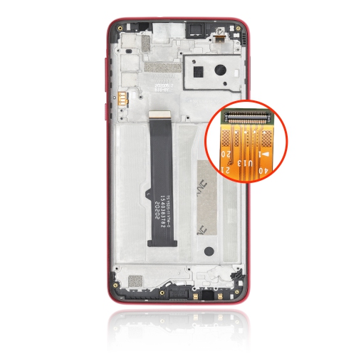 Replacement LCD Assembly With Frame Compatible For Motorola Moto G8 Play (XT2015 / 2019) (Magenta red) by ESOURCE PARTS - Refurbished condition - Image 3