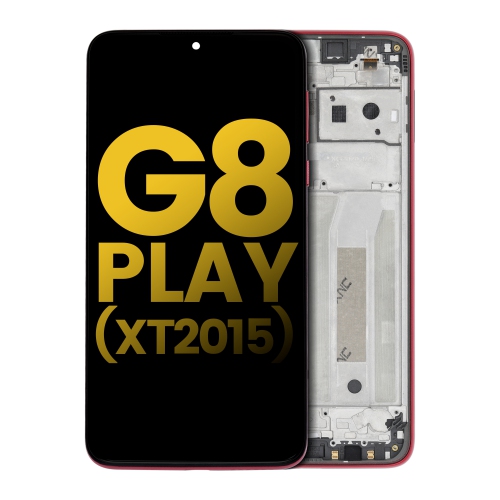 Replacement LCD Assembly With Frame Compatible For Motorola Moto G8 Play (XT2015 / 2019) (Magenta red) by ESOURCE PARTS - Refurbished condition - Image 4