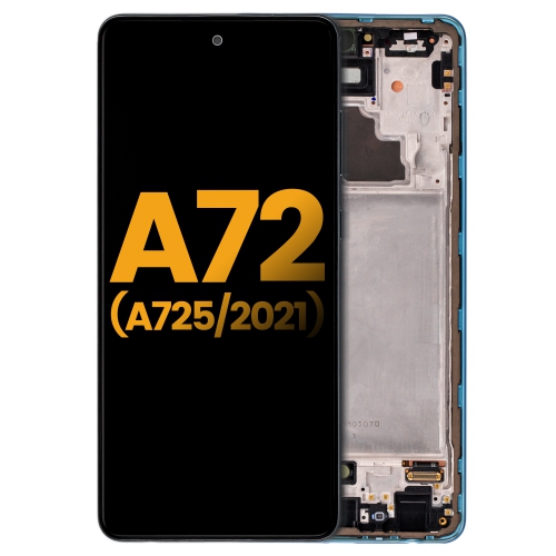Replacement OLED Assembly With Frame Compatible For Samsung A72 (A725 / 2021) (Awesome Blue) by ESOURCE PARTS - Refurbished condition - CA$191.57
