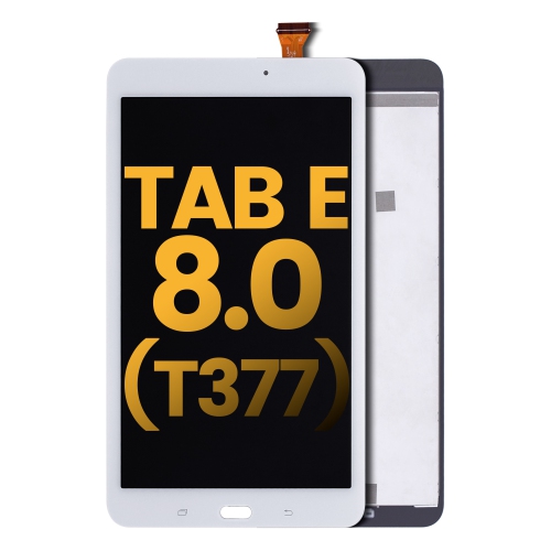 Remis à neuf – écran ACL de remplacement sans cadre compatible avec la Galaxy Tab E de 8,0 po de Samsung (2016) (T375/T377/T378) (Blanc)