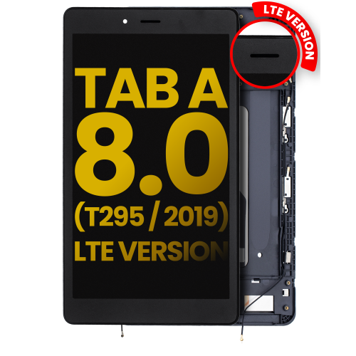 Replacement LCD Assembly With Frame Compatible For Samsung Galaxy Tab A 8.0" (2019) (T295) (LTE Version) (Black) by ESOURCE PARTS - Refurbished condition - Image 3