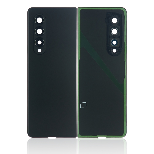 Replacement Back Cover Glass With Camera Lens Compatible For Samsung Galaxy Z Fold 3 5G (Phantom Black) (Premium)