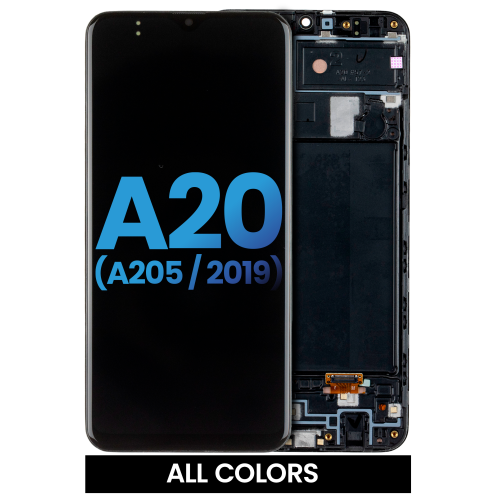 Replacement LCD Assembly With Frame Compatible For Samsung Galaxy A20 (F Version) (Aftermarket: Incell) (All Colors)