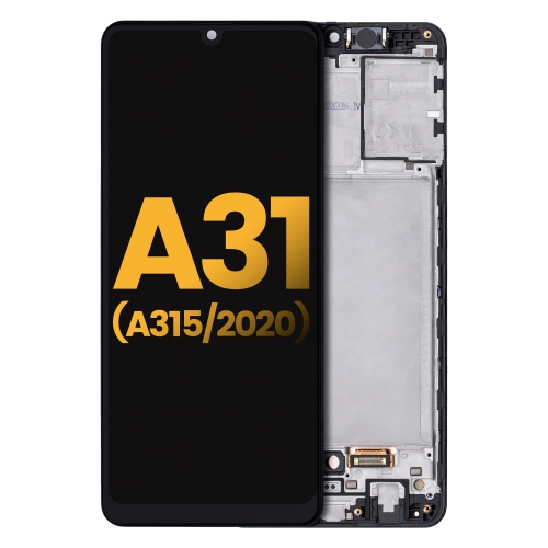Remis à neuf - assemblage DELO avec cadre compatible avec le Galaxy A31 de Samsung (A315/2020) (toutes les couleurs)