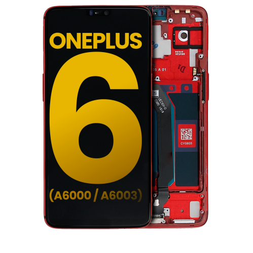 Refurbished - OLED Assembly With Frame Compatible For OnePlus 6 (A6000 / A6003) (Amber Red)