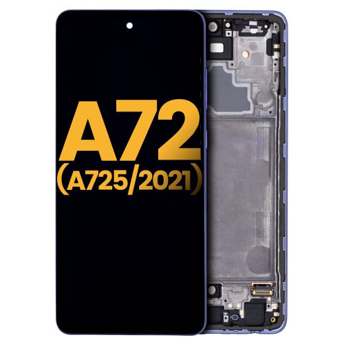 Replacement OLED Assembly With Frame Compatible For Samsung Galaxy A72 (A725 / 2021) (Awesome Violet) by ESOURCE PARTS - Refurbished condition - Image 2