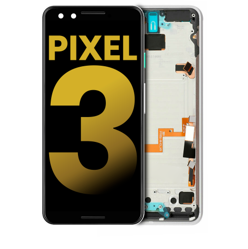 Replacement OLED Assembly With Frame Compatible For Google Pixel 3 (White) by ESOURCE PARTS - Refurbished condition - Image 2