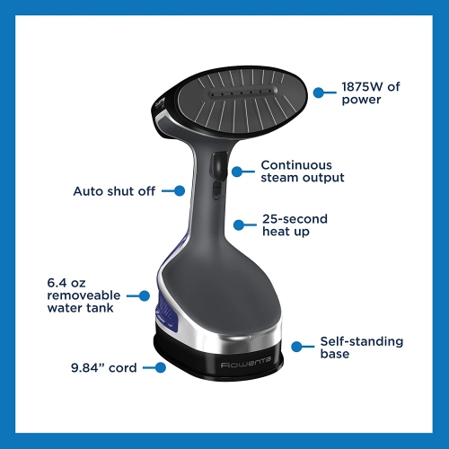 Open Box-Rowenta DR8220Q1 Handheld X-CEL Steam Minute Force Garment Steamer