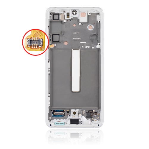 Replacement OLED Assembly With Frame Compatible For Samsung Galaxy S21 FE 5G (G990U) (North America Version) (White) by ESOURCE PARTS - Refurbished condition - Image 3