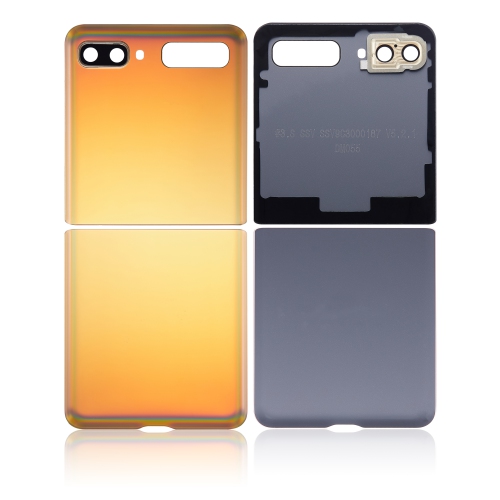 ESOURCE PARTS  Replacement Back Cover Glass With Camera Lens Compatible for Samsung Galaxy Z Flip 4G (F700) (Mirror Gold)