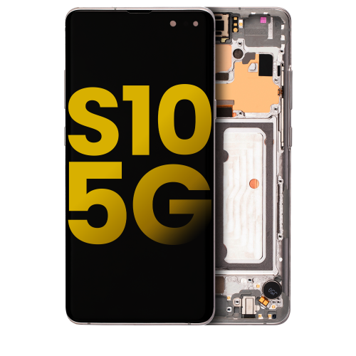 Replacement OLED Assembly With Frame Compatible For Samsung Galaxy S10 5G (Crown Silver) by ESOURCE PARTS - Refurbished condition - Image 2