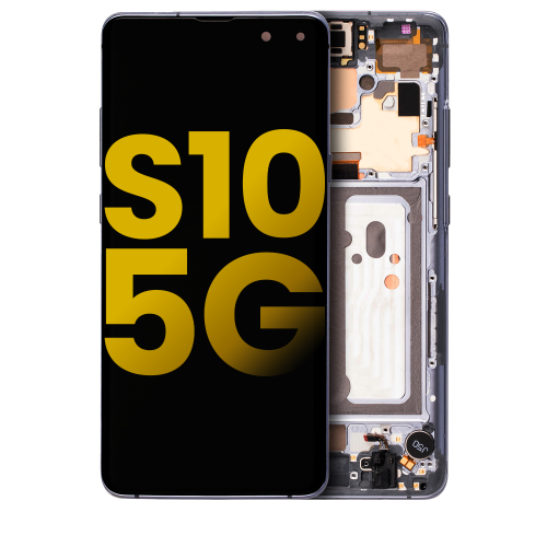 Replacement OLED Assembly With Frame Compatible For Samsung Galaxy S10 5G (Majestic Black) by ESOURCE PARTS - Refurbished condition - Image 3