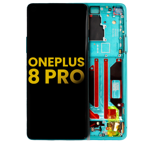 Replacement OLED Assembly With Frame Compatible For OnePlus 8 Pro (Glacial Green) by ESOURCE PARTS - Refurbished condition - Image 3