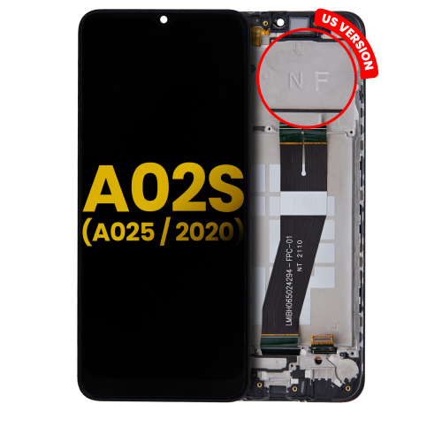 Replacement LCD Assembly With Frame Compatible For Samsung Galaxy A02S (A025U / 2020) (North American Version) (All Colors) by ESOURCE PARTS - Refurbished condition - Image 3