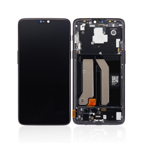 Refurbished - Replacement OLED Assembly With Frame Compatible For OnePlus 6 (A6000 / A6003) (Midnight Black)