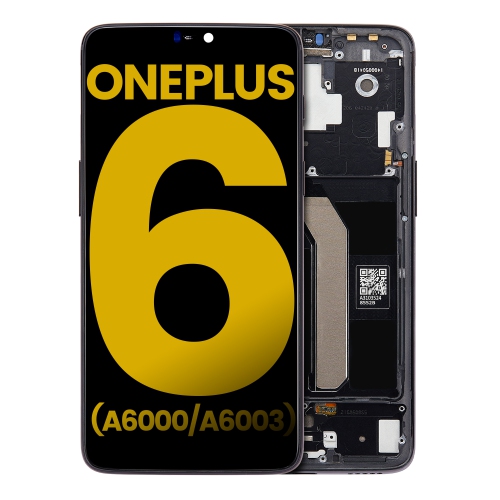 Refurbished - Replacement OLED Assembly With Frame Compatible For OnePlus 6 (A6000 / A6003) (Midnight Black)