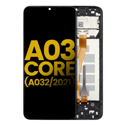 Replacement LCD Assembly With Frame Compatible For Samsung Galaxy A03 Core (Service Pack) (Black)