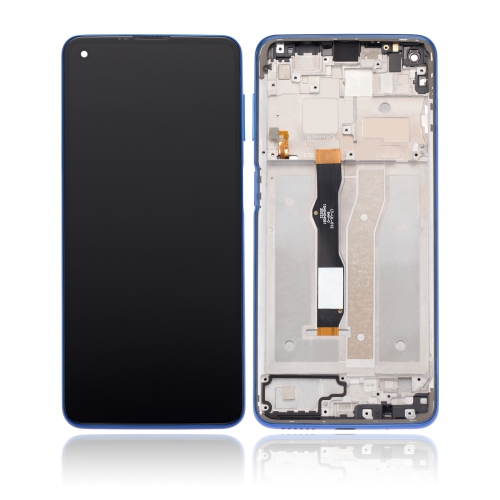 Remis à neuf - assemblage ACL avec cadre compatible avec le Moto G Power de Motorola (XT2117/2021) (Bleu)