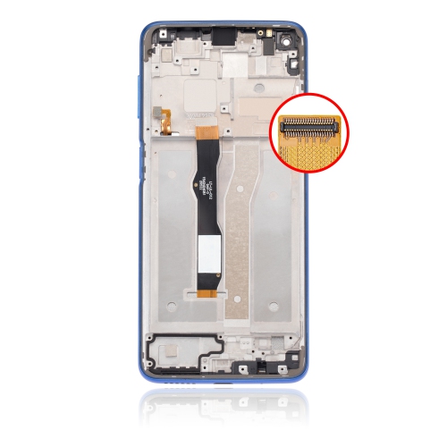 Remis à neuf - assemblage ACL avec cadre compatible avec le Moto G Power de Motorola (XT2117/2021) (Bleu)