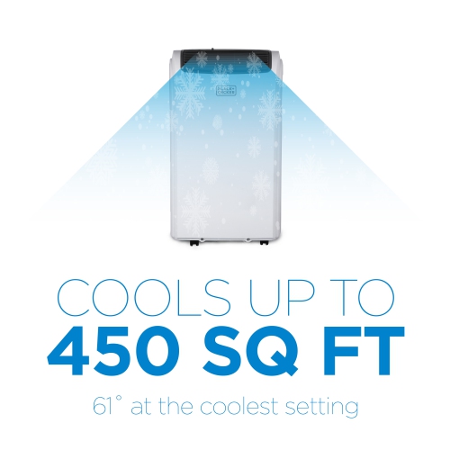 BLACK+DECKER 10,000 BTU Portable Air Conditioner with Remote Control, White