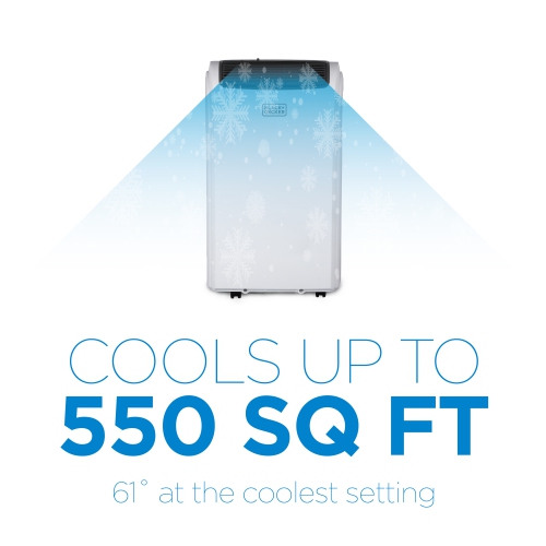 BLACK+DECKER 12,000 BTU Portable Air Conditioner with Remote Control, White