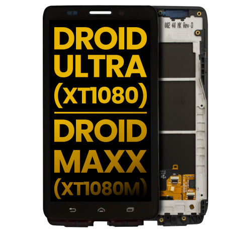 Replacement LCD Assembly With Frame Compatible For Motorola Droid Ultra (XT1080 / 2013) / Droid Maxx (XT1080M / 2013) (Black) by ESOURCE PARTS - Refurbished condition - Image 3