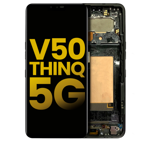Replacement OLED Assembly With Frame Compatible For LG V50 ThinQ 5G (US Version) (Aurora Black) by ESOURCE PARTS - Refurbished condition - Image 2