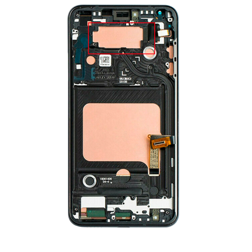 Replacement OLED Assembly With Frame Compatible For LG V35 ThinQ (Aurora Black) by ESOURCE PARTS - Refurbished condition - Image 2