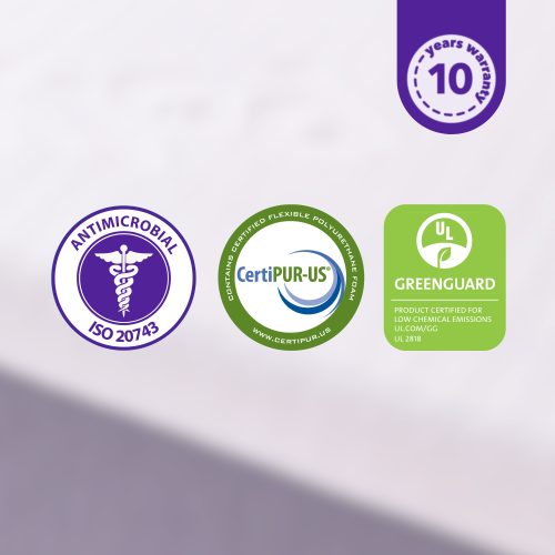 Matelas antimicrobien en mousse à mémoire 10 po Origin de Polysleep | housse imperméable perméable à l'air, lit hybride haut de gamme dans une boîte,