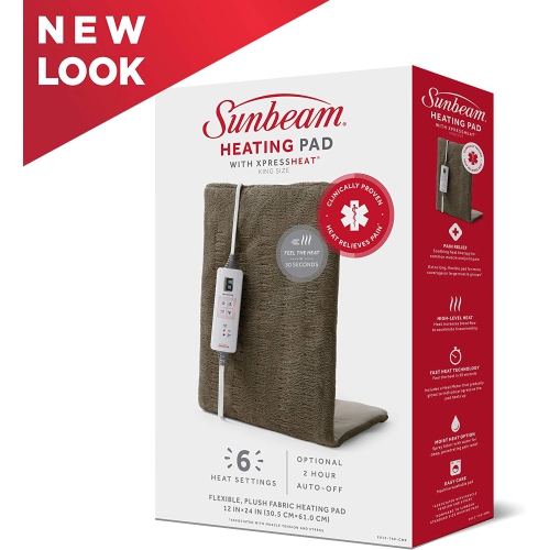 Sunbeam King Sizes Heating Pad with Xpress Heat Technology, Brown