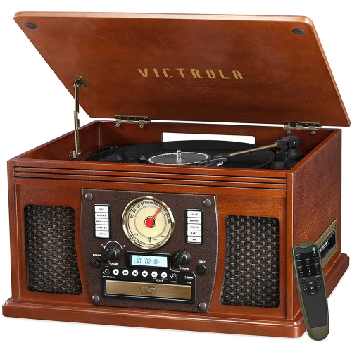 VICTROLA  - Navigator 8-In-1 Classic Bluetooth Record Player With USB Encoding And 3-Speed Turntable Awesome All-in-One Entertainment System