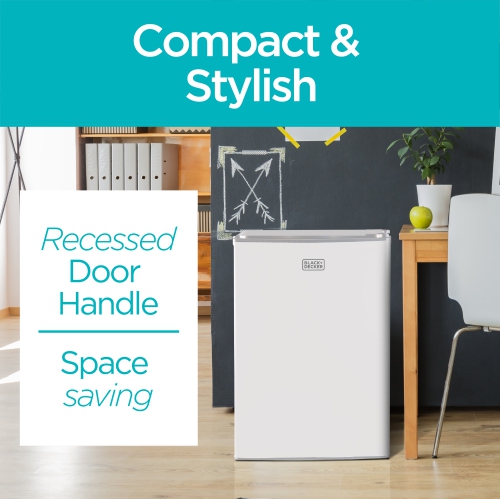 BLACK+DECKER Réfrigérateur compact Energy Star Mini réfrigérateur à une porte avec congélateur, 2,5 pi³, blanc