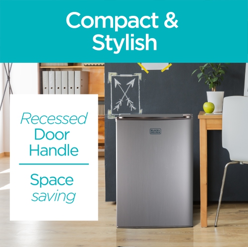 BLACK+DECKER Réfrigérateur compact Mini réfrigérateur Energy Star à une porte avec congélateur, 2,5 pieds cubes, VCM, pi³