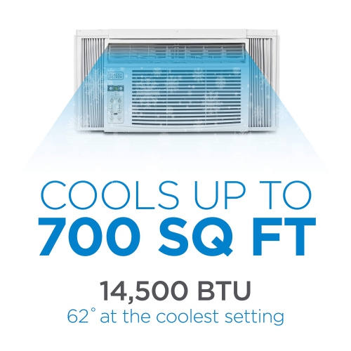 14500 BTU Window Air Conditioner Unit AC BLACK+DECKER with Remote Control Cools Up to 700 Square Feet