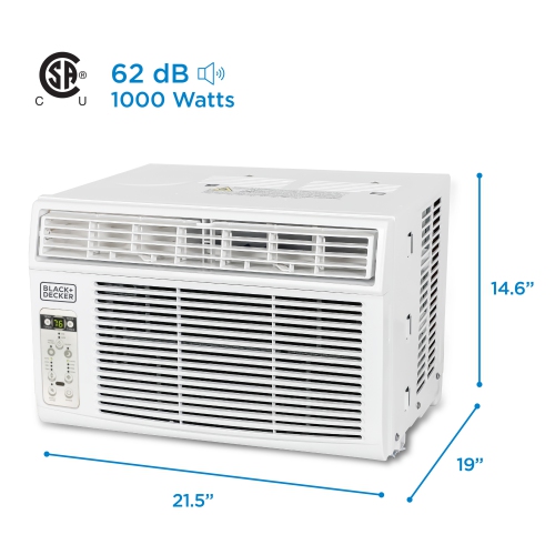 14500 BTU Window Air Conditioner Unit AC BLACK+DECKER with Remote Control Cools Up to 700 Square Feet