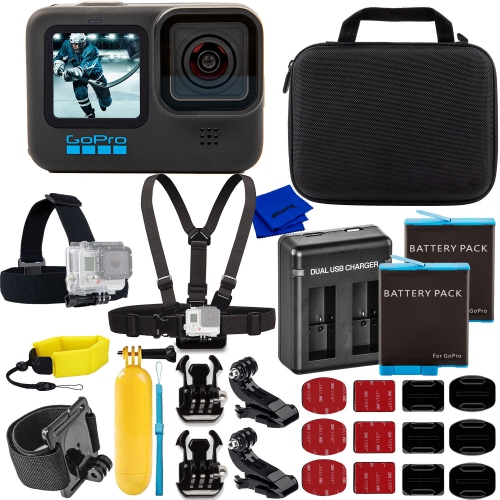 GoPro HERO 11 Black 5.3K Action Camera Bundle 2 Batteries, Case, SD Card &  Grip