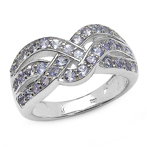QJ  1.26 Carat Genuine Tanzanite .925 Sterling Ring In Silver