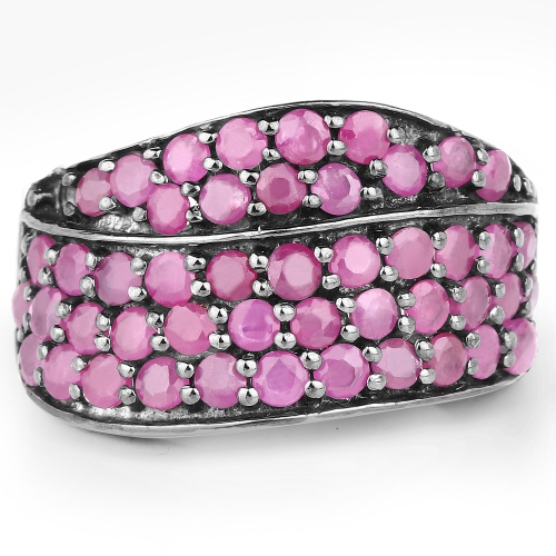 2.33 Carat Genuine Ruby .925 Sterling Silver Ring